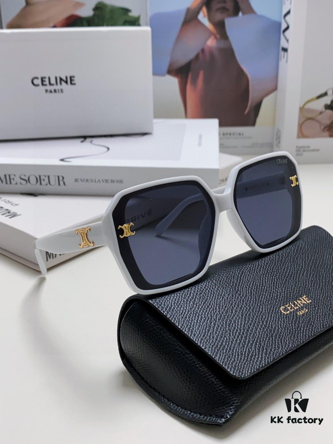 CELINE Red Book Popular Metal-Decorated Logo Simple Frame Sunglasses