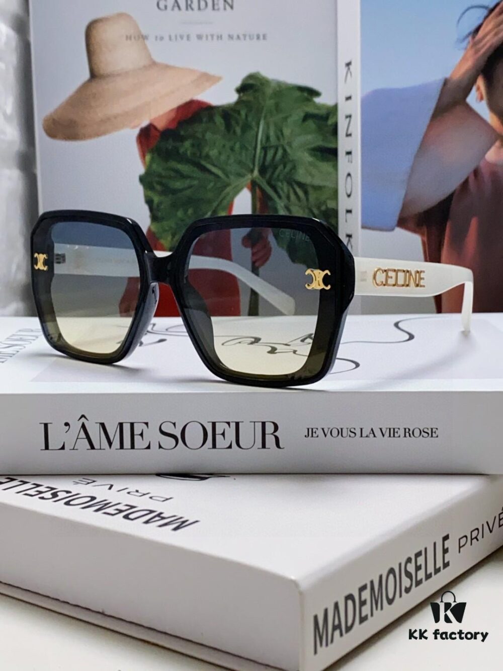 CELINE Red Book Popular Metal-Decorated Logo Simple Frame Sunglasses