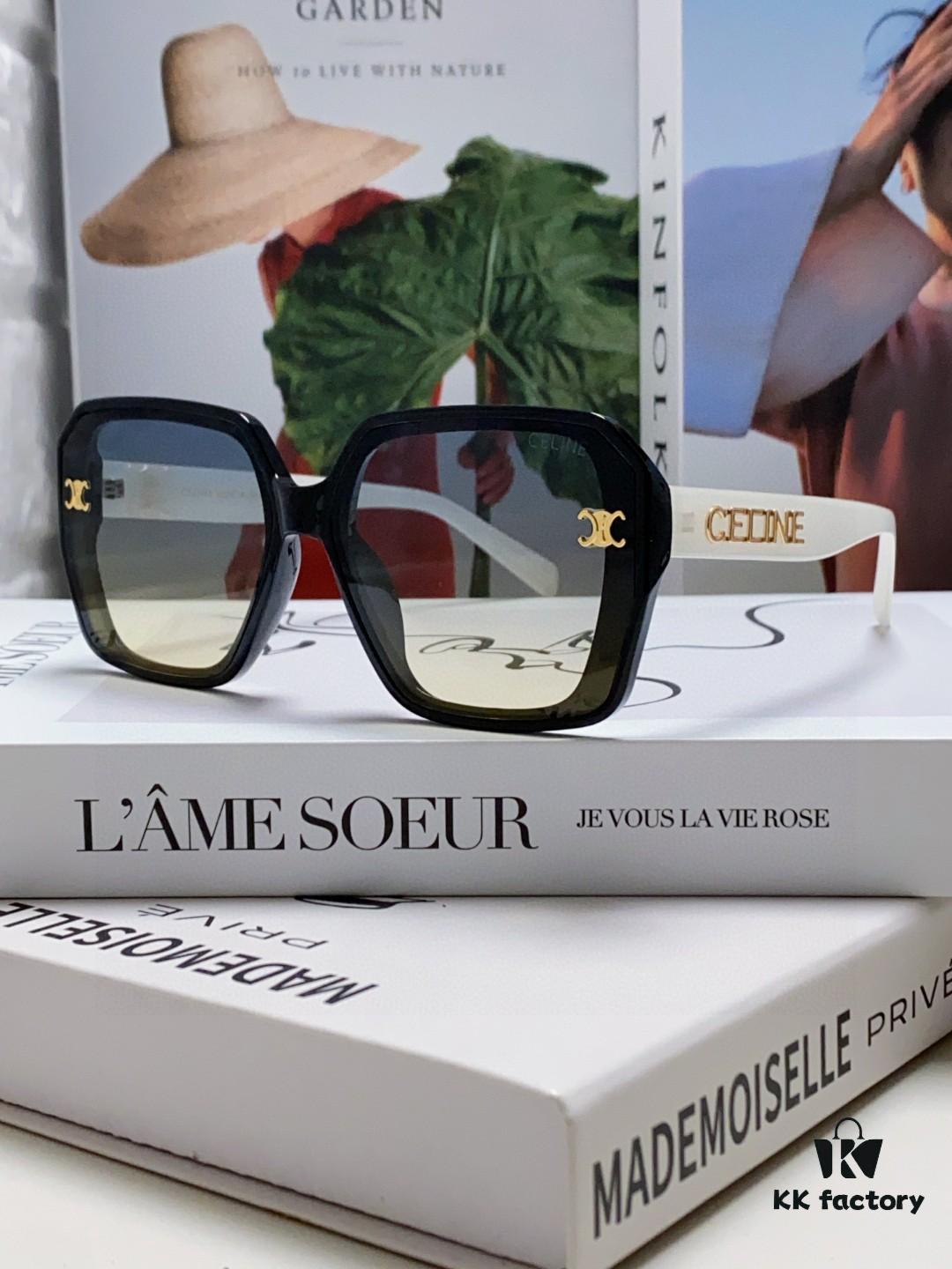 CELINE Red Book Popular Metal-Decorated Logo Simple Frame Sunglasses