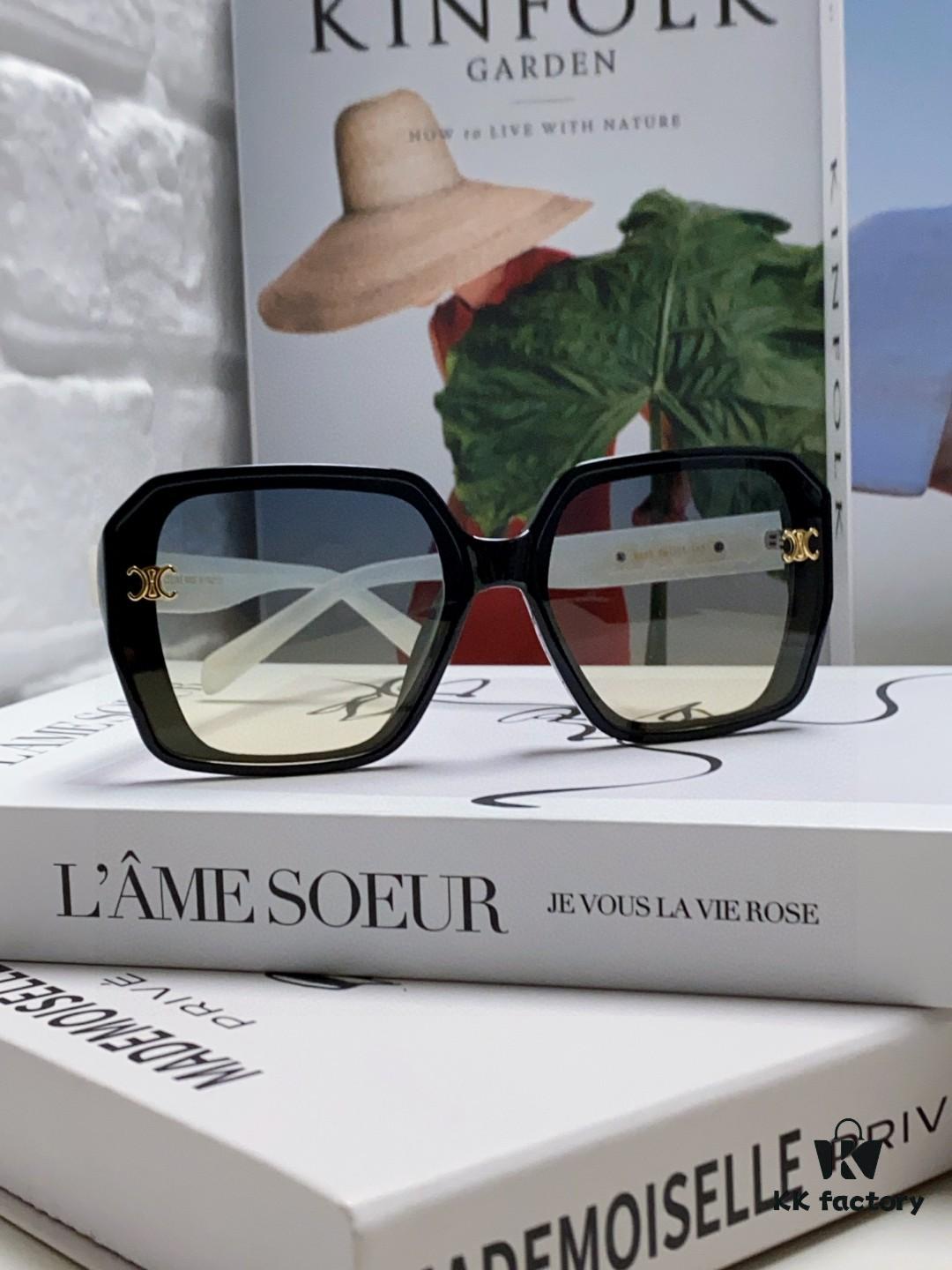 CELINE Red Book Popular Metal-Decorated Logo Simple Frame Sunglasses