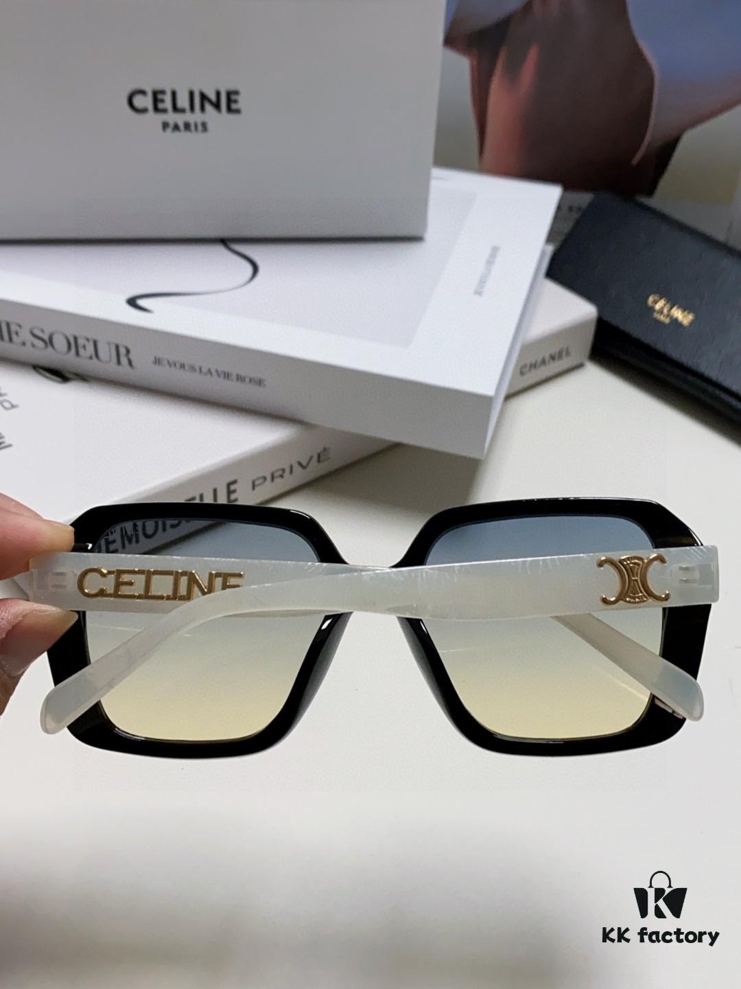 CELINE Red Book Popular Metal-Decorated Logo Simple Frame Sunglasses