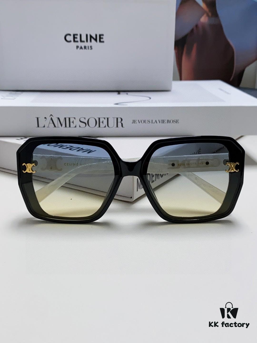 CELINE Red Book Popular Metal-Decorated Logo Simple Frame Sunglasses