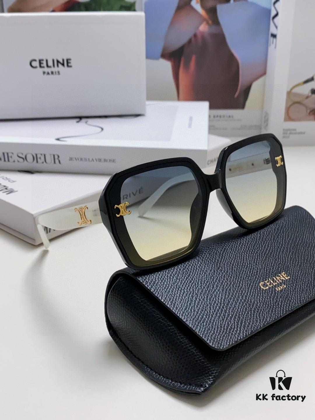 CELINE Red Book Popular Metal-Decorated Logo Simple Frame Sunglasses