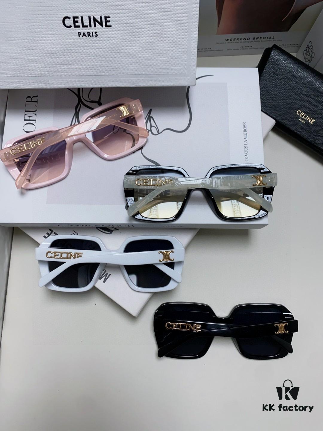 CELINE Red Book Popular Metal-Decorated Logo Simple Frame Sunglasses