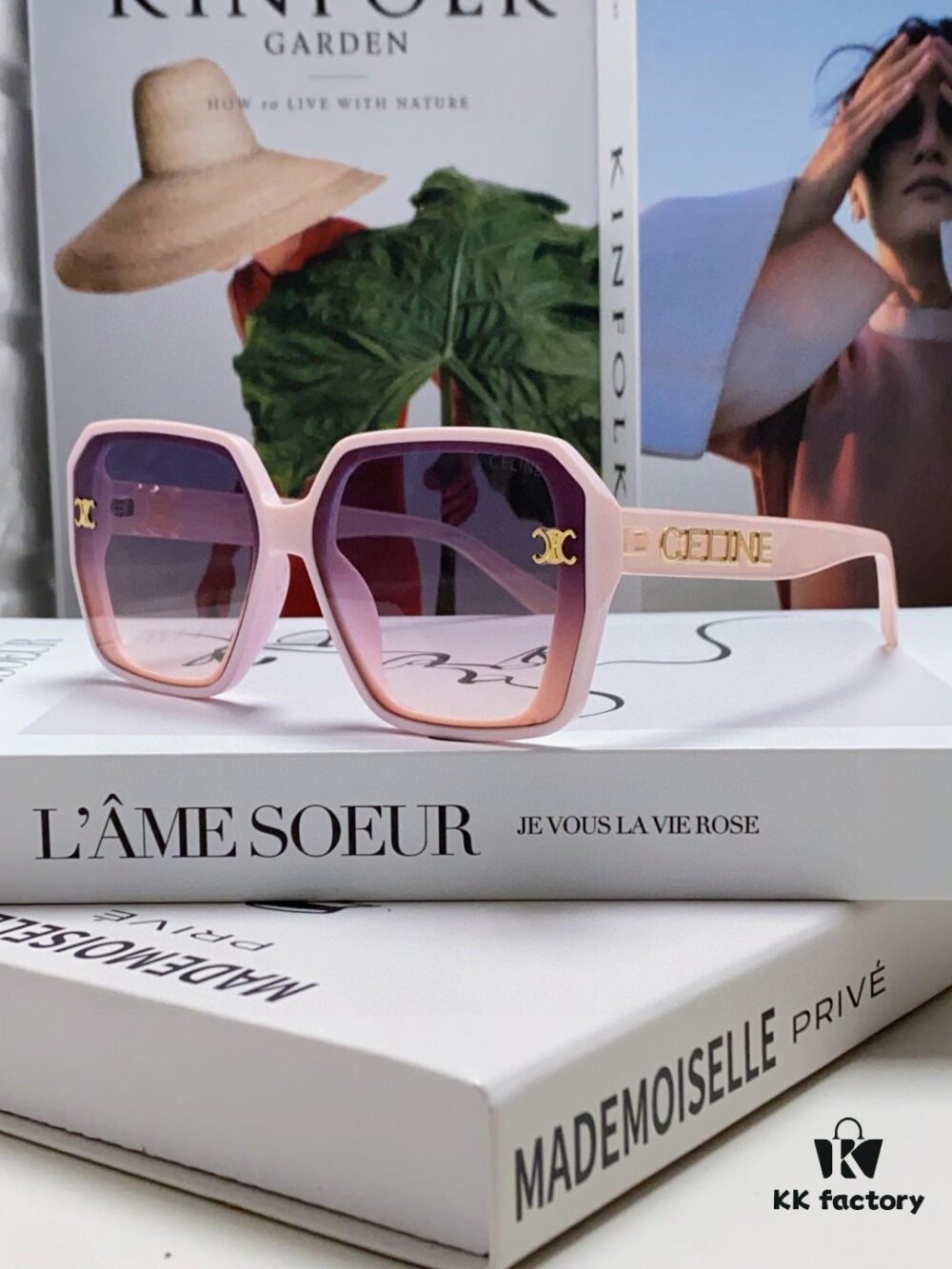 CELINE Red Book Popular Metal Decorated Logo Simple Frame Stylish Sunglasses