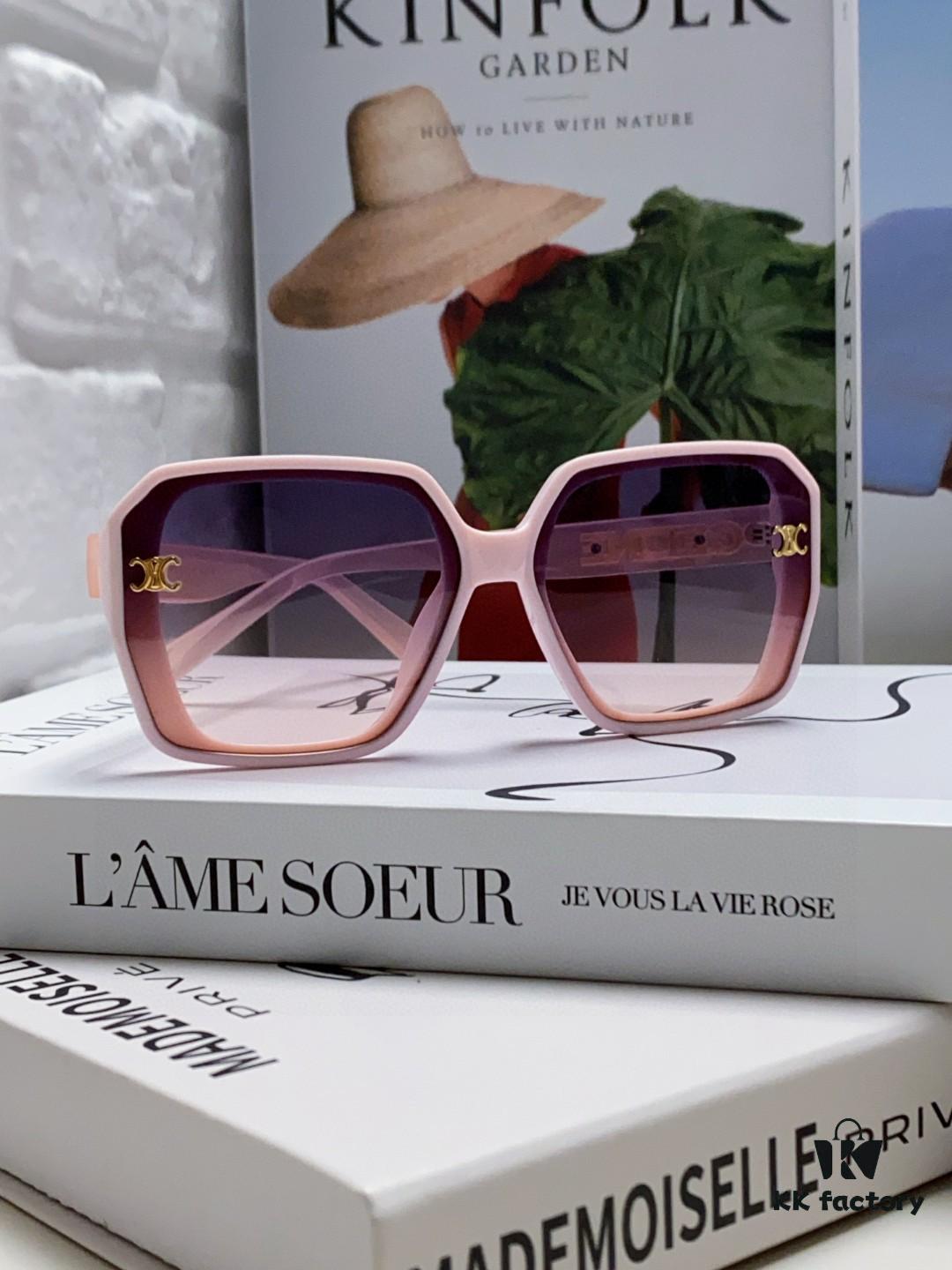 CELINE Red Book Popular Metal Decorated Logo Simple Frame Stylish Sunglasses