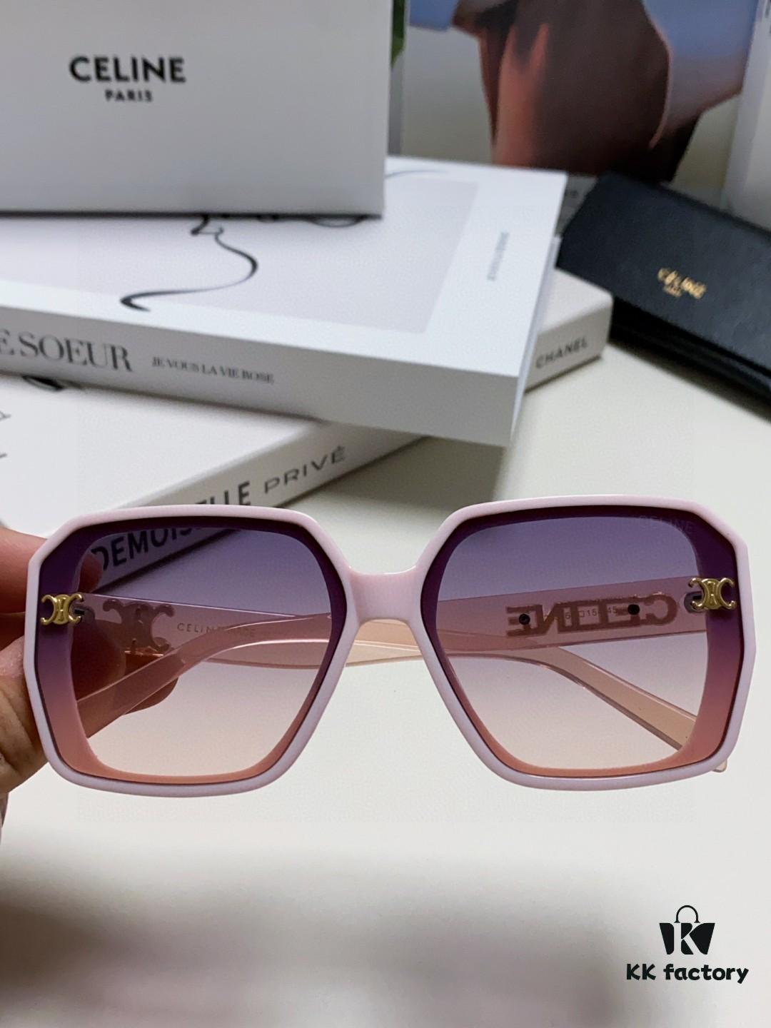 CELINE Red Book Popular Metal Decorated Logo Simple Frame Stylish Sunglasses