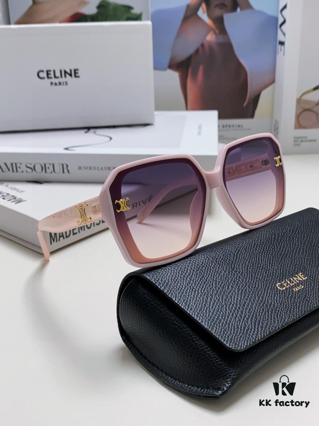 CELINE Red Book Popular Metal Decorated Logo Simple Frame Stylish Sunglasses