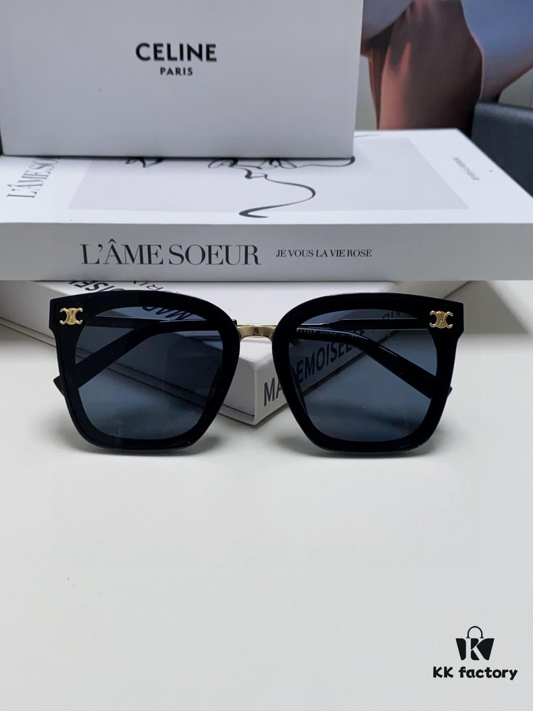 Celine Women's UV Protection Sunglasses, Anti-Glare Fashion Shades for Driving and Streetwear, Slimming Instagram Trendy Eyewear, Popular on Xiaohongshu