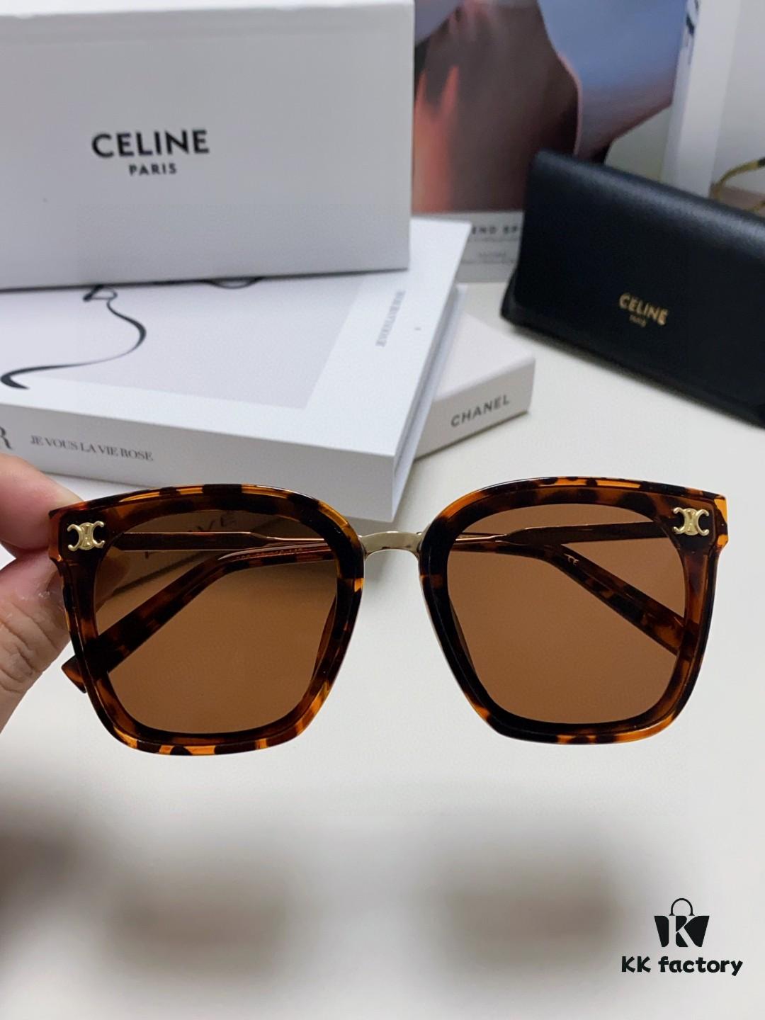 Celine Women's UV-Protective Sunglasses, Anti-Glare Fashion Eyewear for Driving and Streetwear, Slimming Design, Instagram and Xiaohongshu Trendy Style