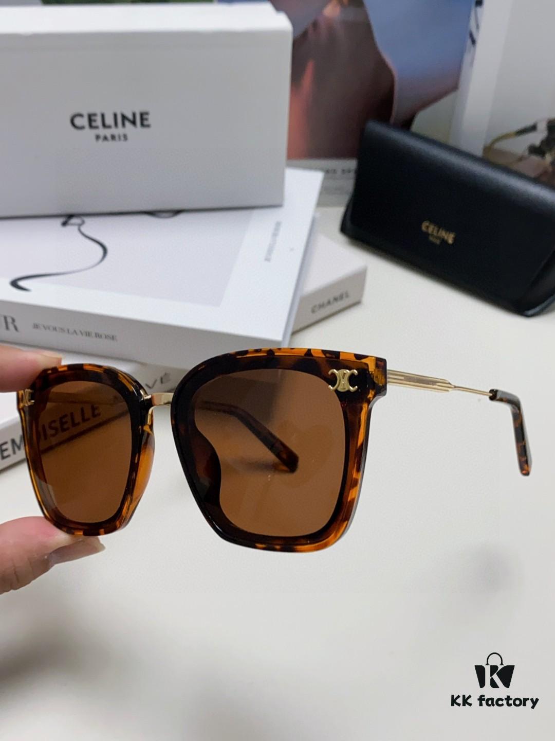 Celine Women's UV-Protective Sunglasses, Anti-Glare Fashion Eyewear for Driving and Streetwear, Slimming Design, Instagram and Xiaohongshu Trendy Style