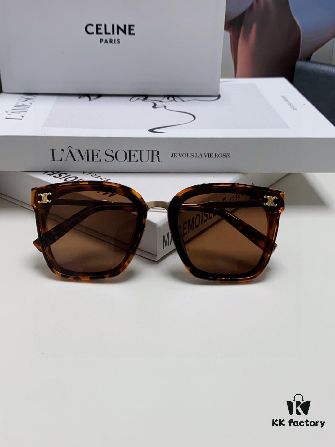 Celine Women's UV-Protective Sunglasses, Anti-Glare Fashion Eyewear for Driving and Streetwear, Slimming Design, Instagram and Xiaohongshu Trendy Style