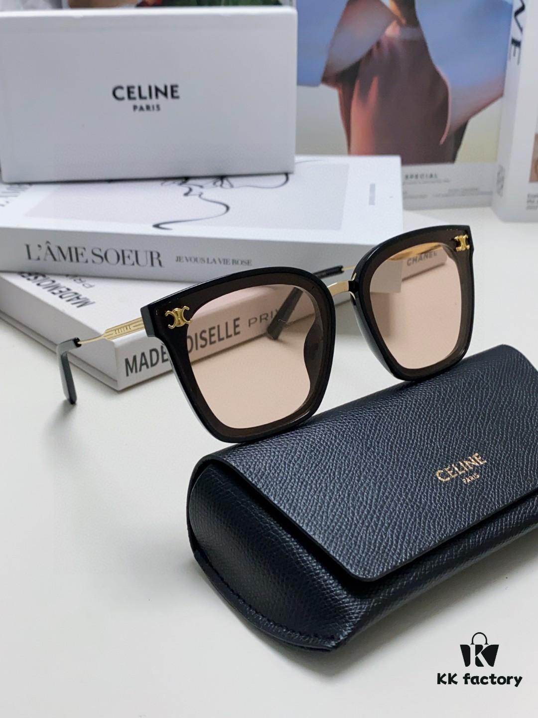 Celine Women's UV Protection Sunglasses, Anti-Glare Fashion Shades for Driving and Street Photography, Slimming Ins Style Sun Glasses, Popular on Xiaohongshu