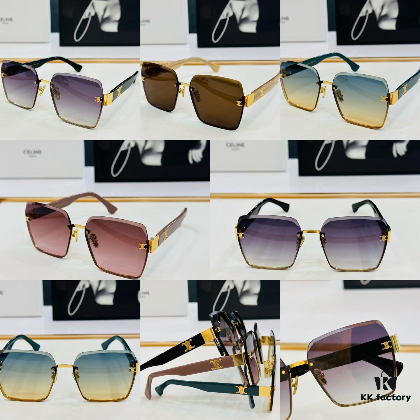 CELINE CL40237 Size: 62□18-140 Classic Best-Selling Style, European and American Fashion, High Gloss Finish, Premium Texture, Excellent Craftsmanship Sunglasses