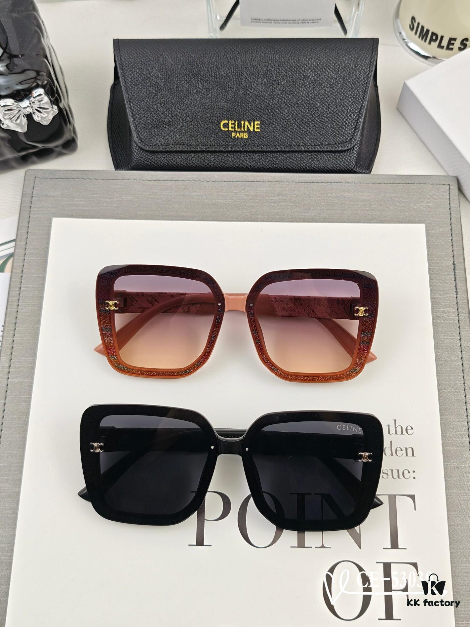 CELINE France TR90 Lightweight Sunglasses with Polarized Lenses, Model 53039