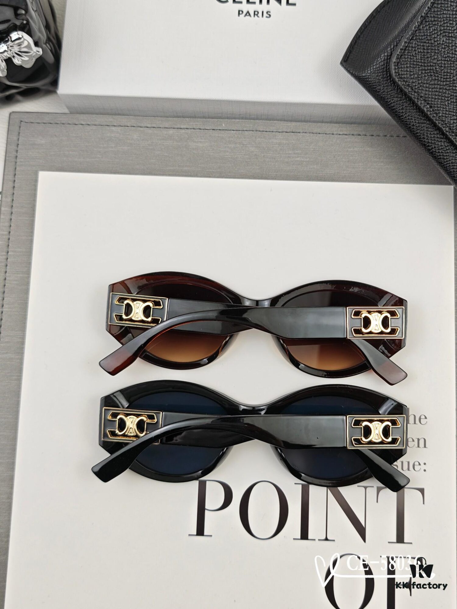 CELINE France TR90 Lightweight Sunglasses with Polarized Lenses, Model 58036