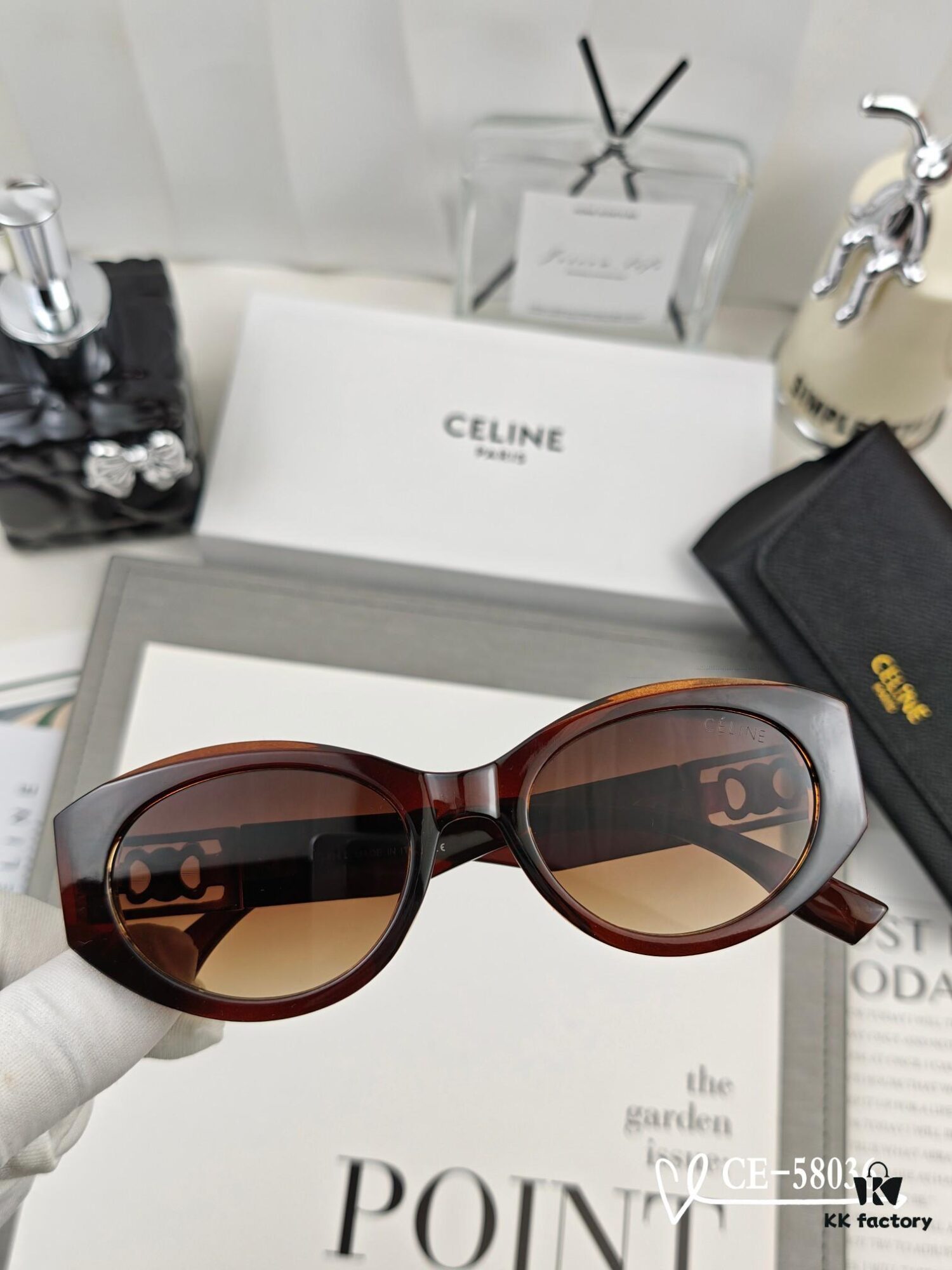 CELINE France TR90 Lightweight Sunglasses with Polarized Lenses, Model 58036