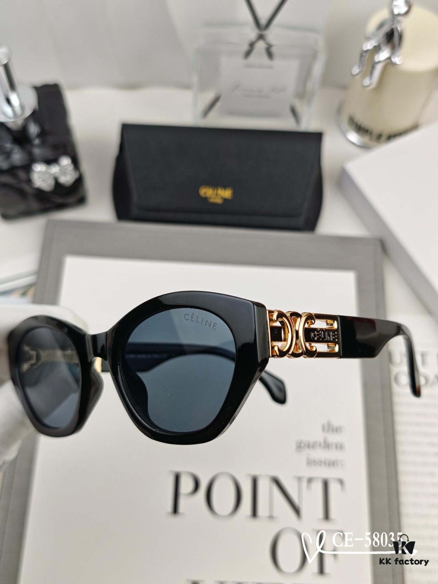 CELINE France TR90 Lightweight Sunglasses with Polarized Lenses, Model 58035