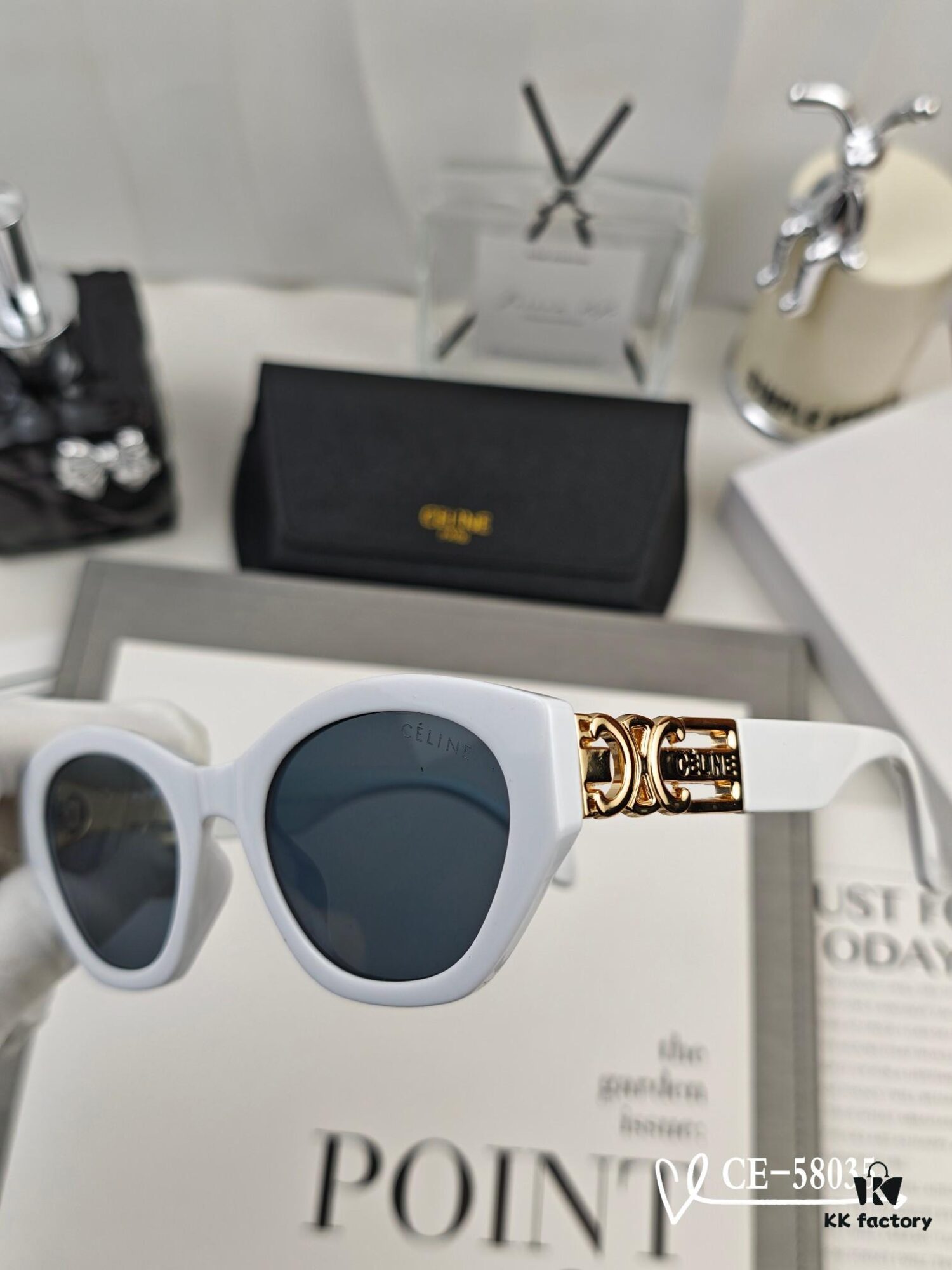 CELINE France TR90 Lightweight Sunglasses with Polarized Lenses, Model 58035