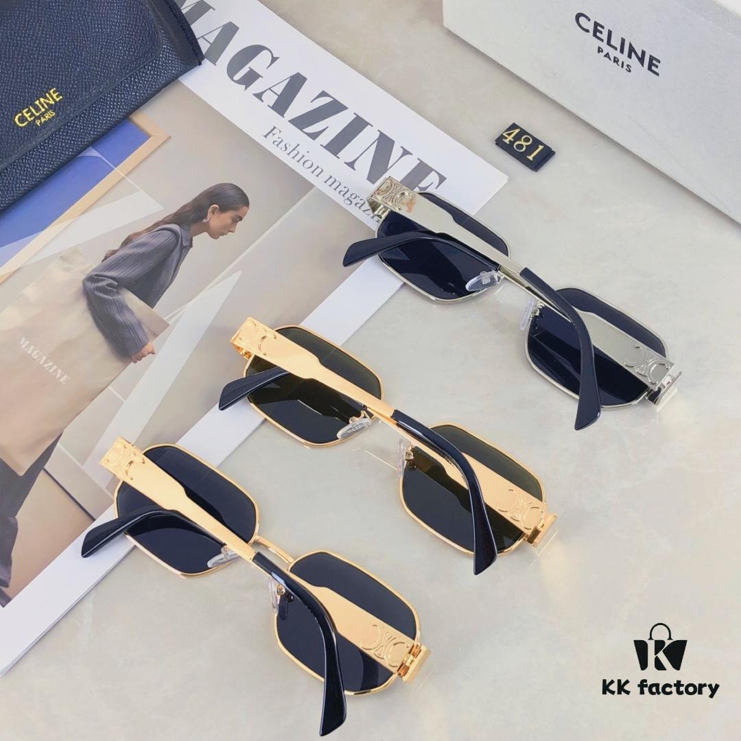 Celine New Arrival High-End Fashion Square Frame Sunglasses for Women, UV Protection, Arc de Triomphe Style Trendy Streetwear Shades