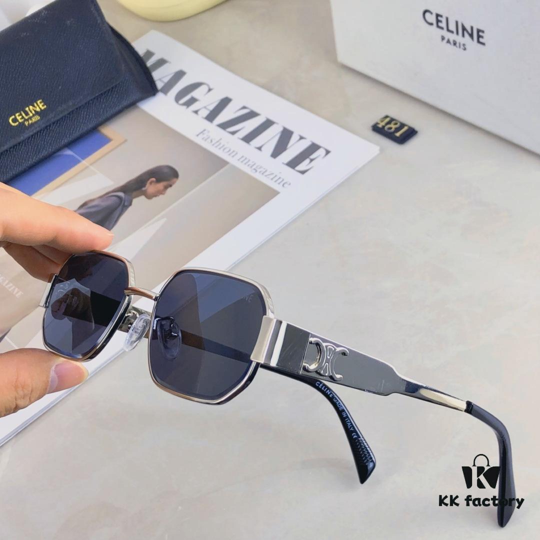 Celine New Arrival High-End Fashion Square Frame Sunglasses for Women, UV Protection, Arc de Triomphe Style Trendy Streetwear Shades