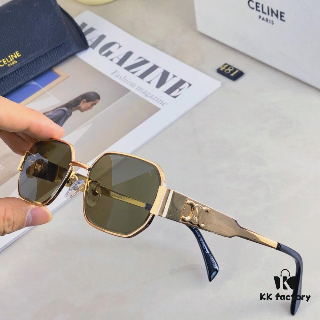Celine New Arrival High-End Fashion Square Frame Sunglasses for Women, UV Protection, Arc de Triomphe Style Trendy Streetwear Shades