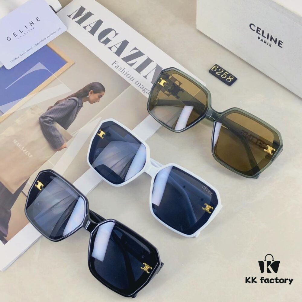 Celine-Inspired Stylish Square Sunglasses, Vintage Retro Oversized Sun Glasses for Women, Fashionable and Slimming, Suitable for Oval and Square Faces, Perfect for Vacation Photos and European-American Fashion Looks