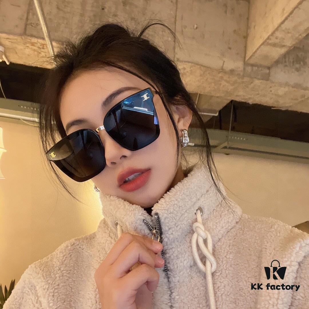 Celine Women's UV-Protective Sunglasses, Anti-Glare, Slimming Design for Driving and Street Photography, Fashionable Ins Style Sun Glasses, Popular on Xiaohongshu
