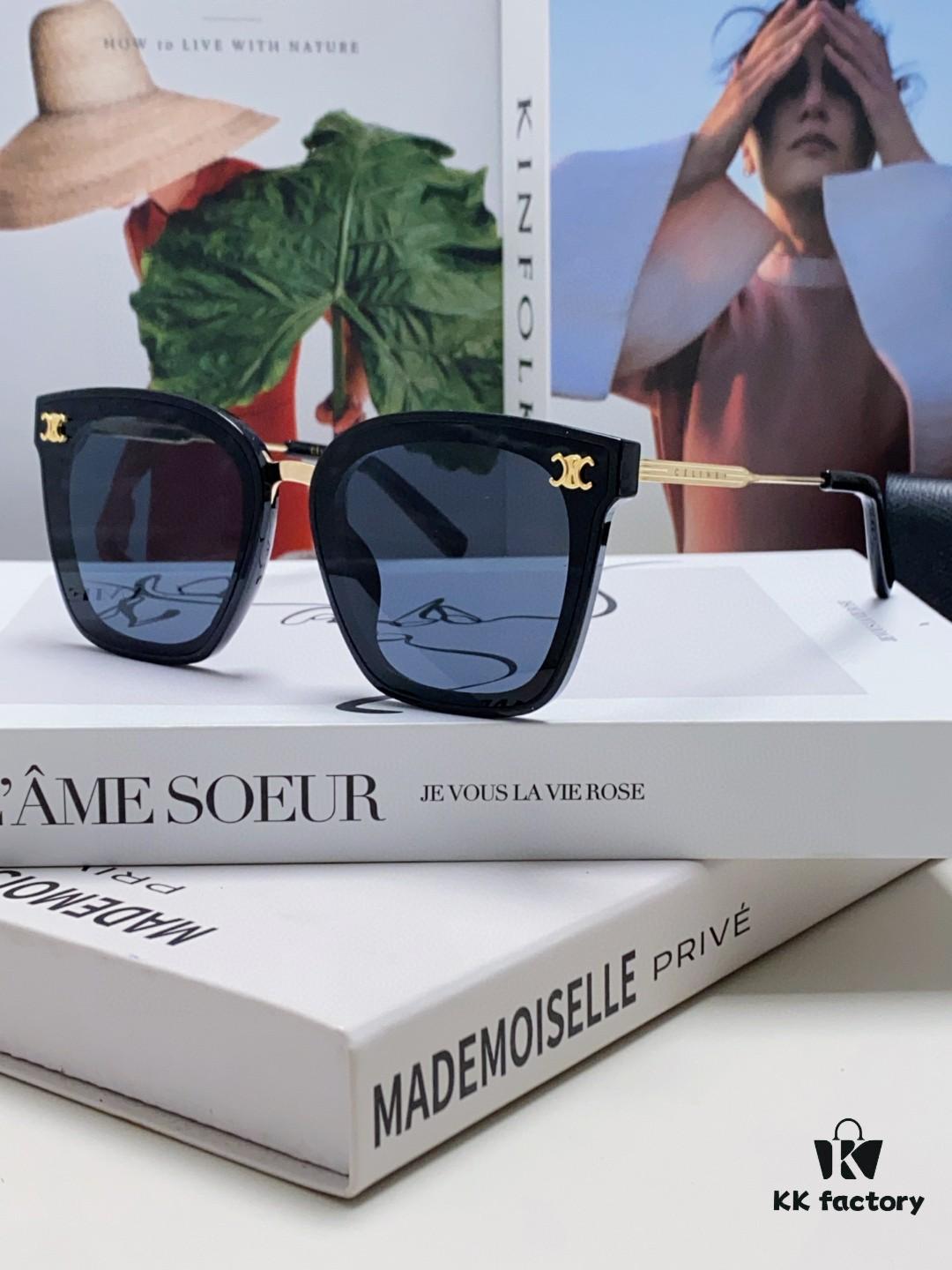 Celine Women's UV-Protective Sunglasses, Anti-Glare, Slimming Design for Driving and Street Photography, Fashionable Ins Style Sun Glasses, Popular on Xiaohongshu