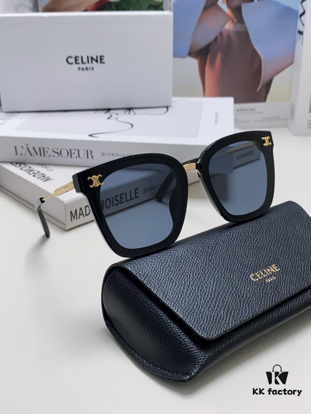 Celine Women's UV-Protective Sunglasses, Anti-Glare, Slimming Design for Driving and Street Photography, Fashionable Ins Style Sun Glasses, Popular on Xiaohongshu
