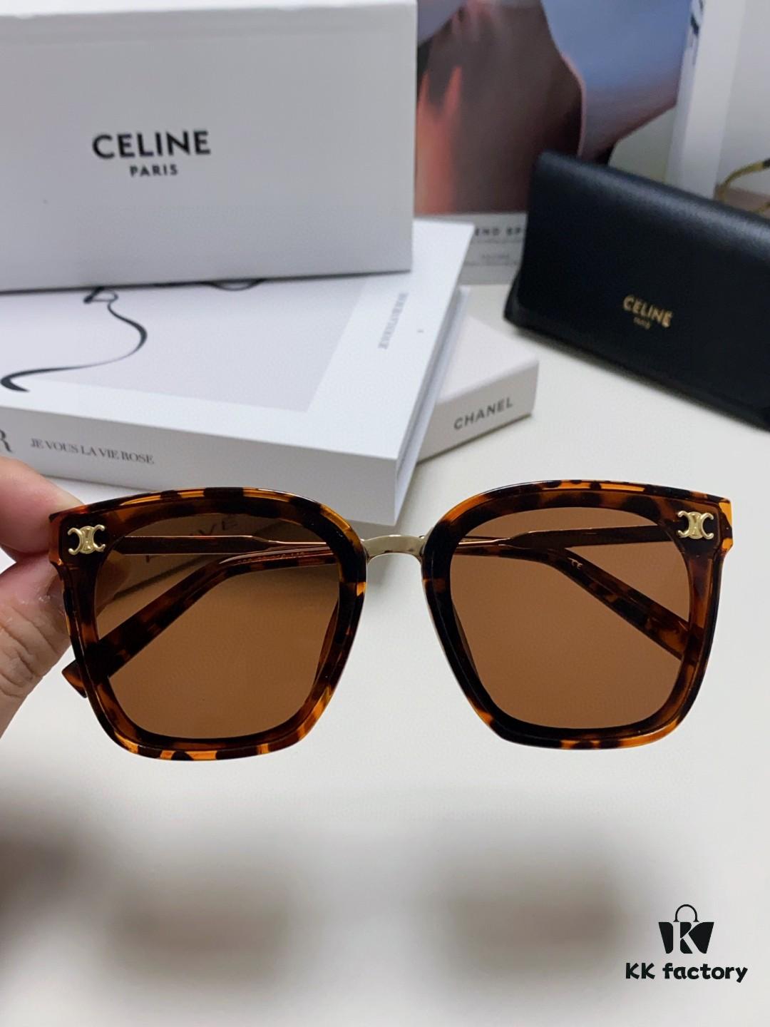 Celine Women's UV-Protective Sunglasses, Anti-Glare Fashion Shades for Driving and Streetwear, Slimming Design, Instagram and Xiaohongshu Trendy Style