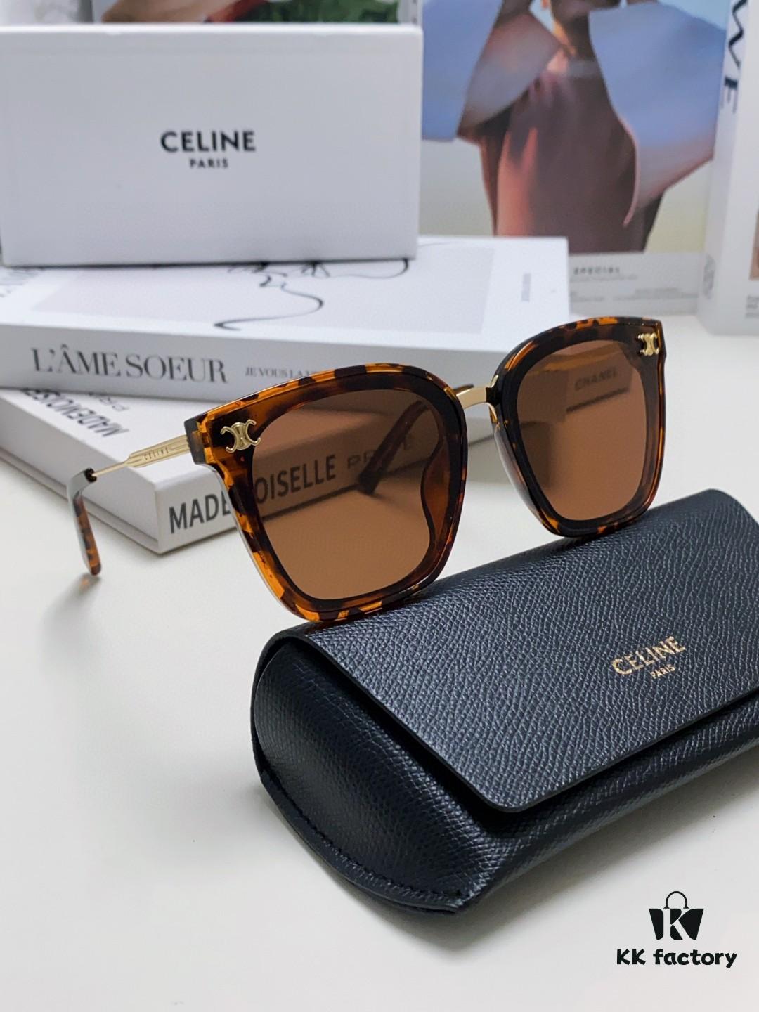 Celine Women's UV-Protective Sunglasses, Anti-Glare Fashion Shades for Driving and Streetwear, Slimming Design, Instagram and Xiaohongshu Trendy Style
