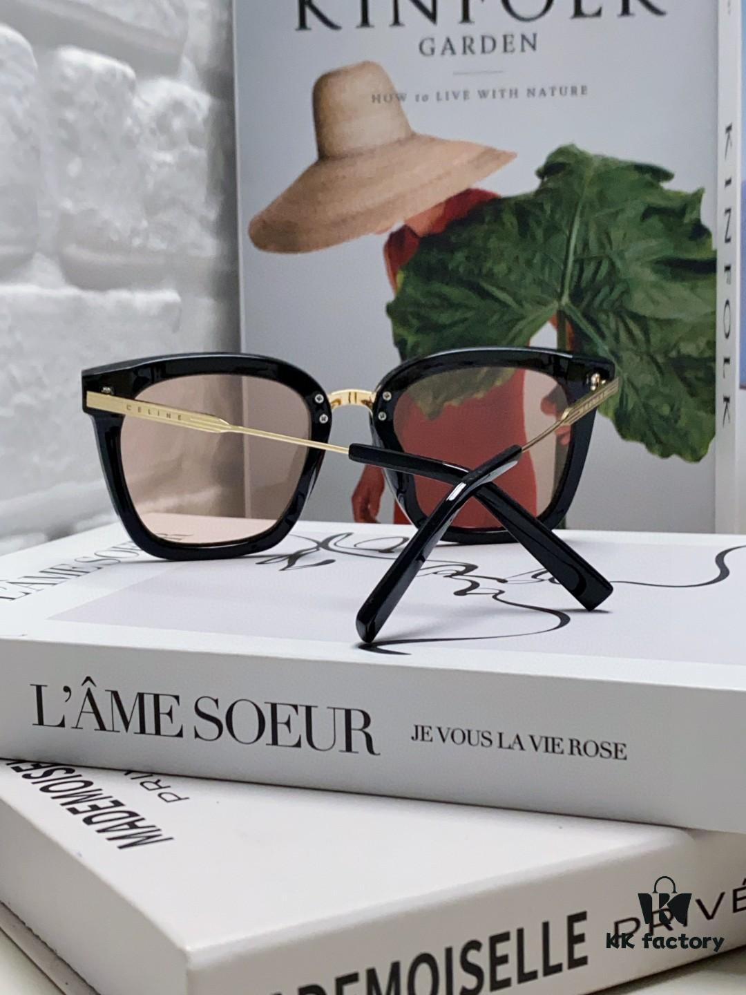 Celine Women's UV-Protective Sunglasses, Anti-Glare Fashion Eyewear for Driving and Streetwear, Slimming Design, Instagram and Xiaohongshu Trendy Style