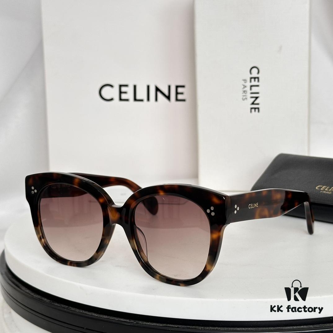Timeless Classic High-Quality CELINE CL4002UN Two-Tone Acetate Frame with Strong Three-Dimensional Effect, Italian Imported Material, High-Definition Lenses, Stylish and Elegant, Versatile and Minimalist