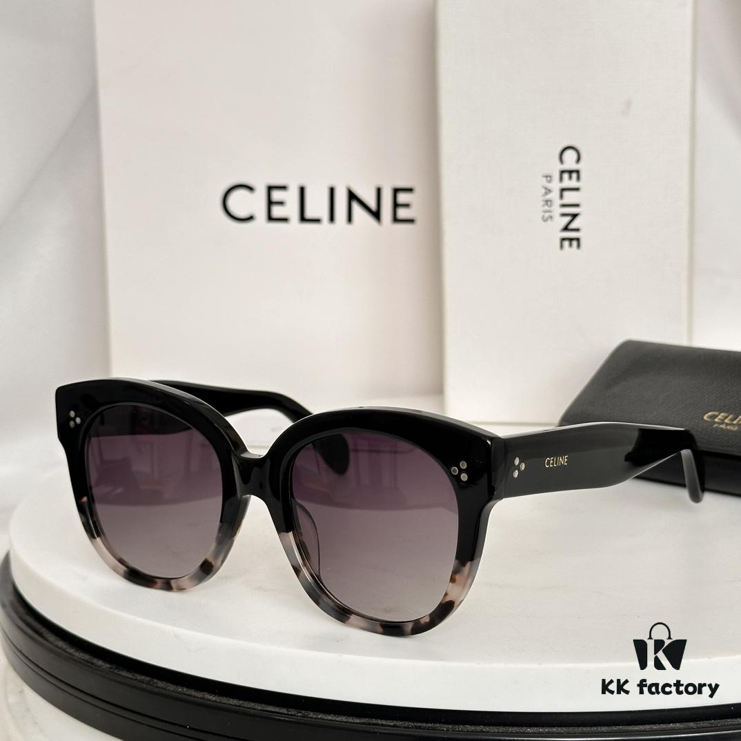 Timeless Classic High-Quality CELINE CL4002UN Two-Tone Acetate Frame with Strong Three-Dimensional Effect, Italian Imported Material, High-Definition Lenses, Stylish and Elegant, Versatile and Minimalist