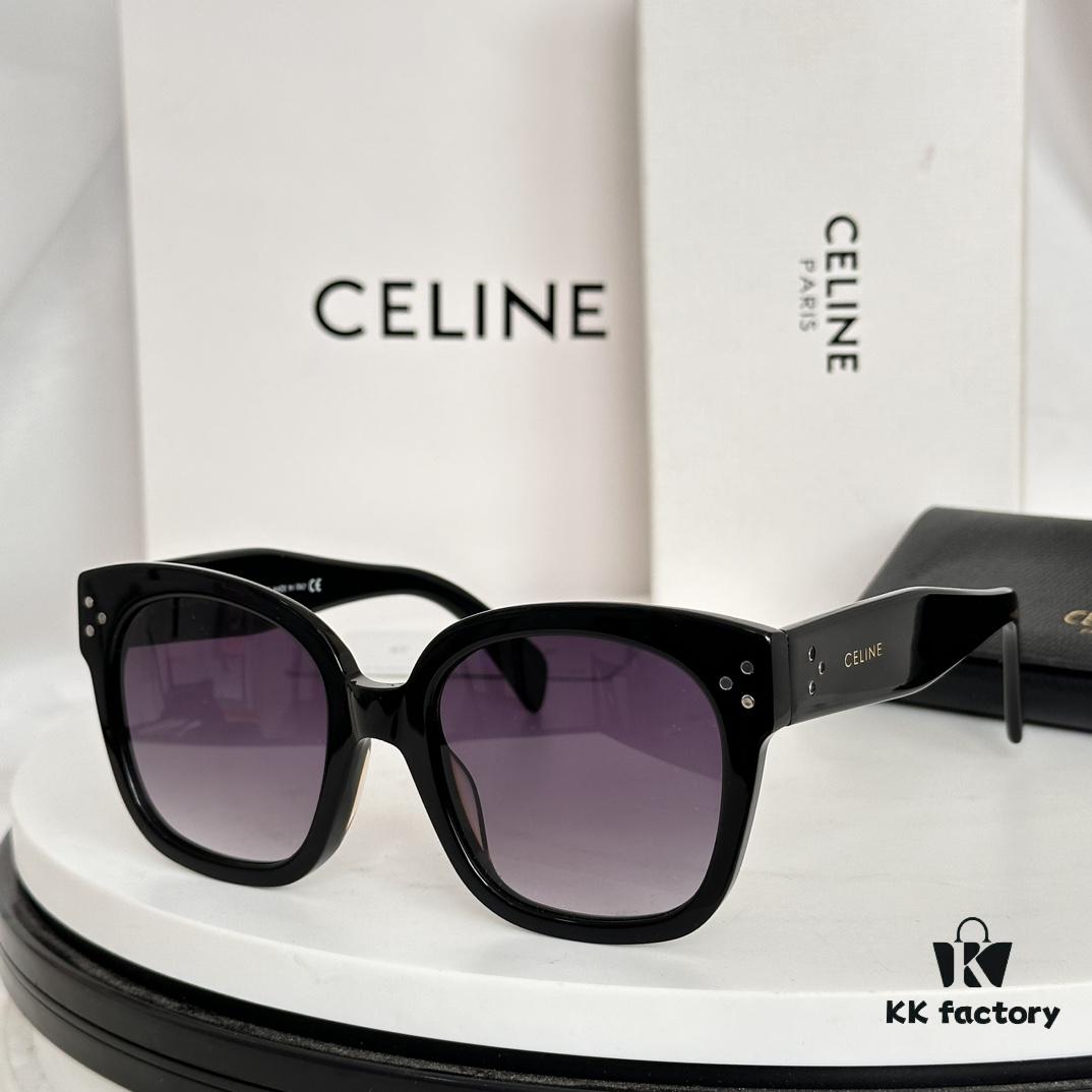 Timeless Classic High-Quality CELINE CL4002UN Two-Tone Acetate Frame with Strong Three-Dimensional Effect, Italian Imported Material, High-Definition Lenses, Stylish and Elegant, Versatile and Minimalist