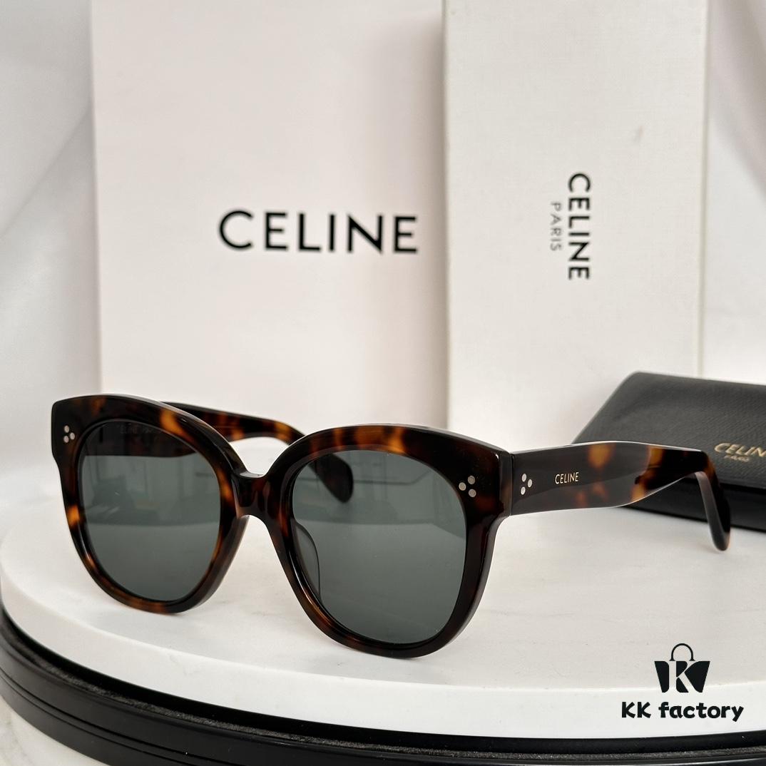 Timeless Classic High-Quality CELINE CL4002UN Two-Tone Acetate Frame with Strong Three-Dimensional Effect, Italian Imported Material, High-Definition Lenses, Stylish and Elegant, Versatile and Minimalist