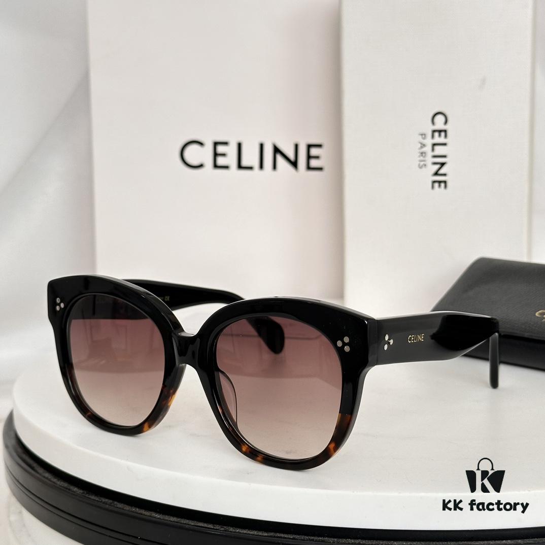 Timeless Classic High-Quality CELINE CL4002UN Two-Tone Acetate Frame with Strong Three-Dimensional Effect, Italian Imported Material, High-Definition Lenses, Stylish and Elegant, Versatile and Minimalist