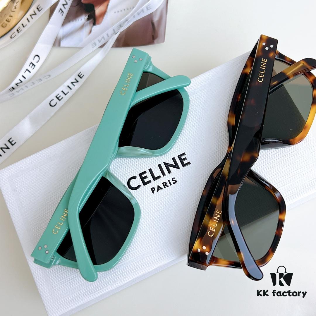 120 CELINE High-Version Crystal Logo Non-Printed Sunglasses