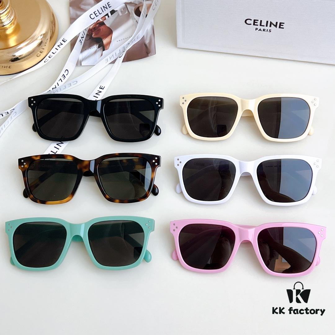 120 CELINE High-Version Crystal Logo Non-Printed Sunglasses