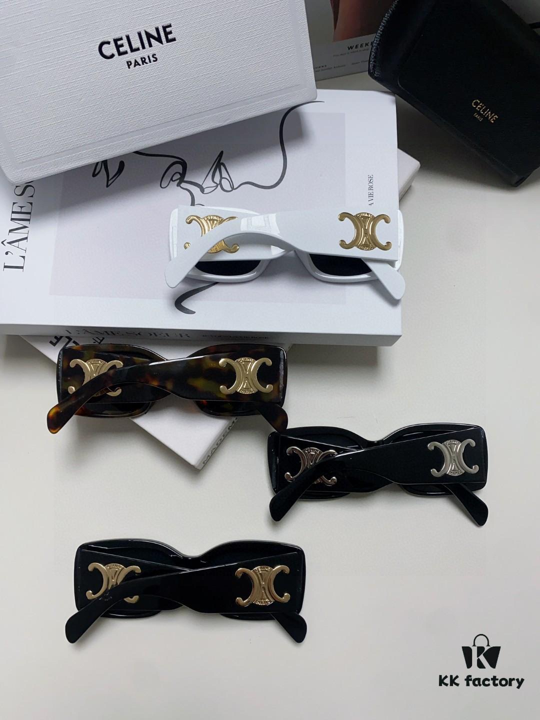 CELINE 2024 New Runway Collection Same Style as Official Show, Popular Square Oversized Archetype Sunglasses Worn by Yang Mi, Stylish and Versatile Women's Sun Glasses