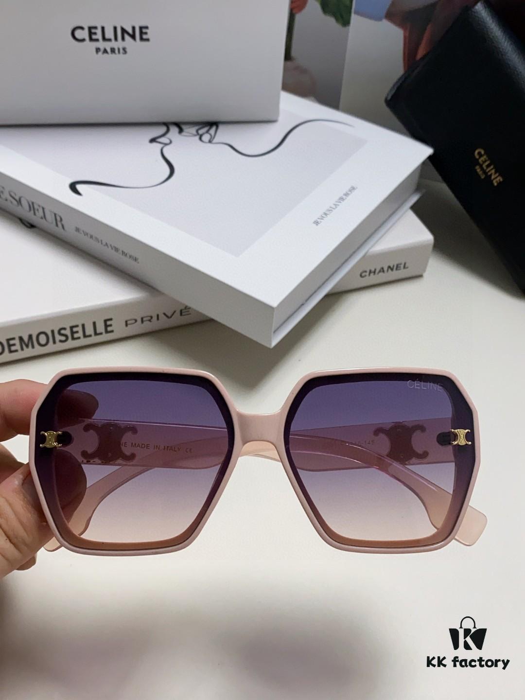 Celine 2024 New Arrival European and American Style Oversized Square Arch Frame Sunglasses for Women, UV Protection Sun Glasses for Outdoor Wear