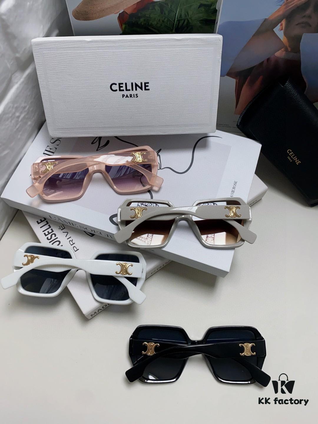 Celine 2024 New Arrival European and American Style Oversized Square Arch Frame Sunglasses for Women, UV Protection Sun Glasses for Outdoor Wear