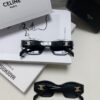 Celine Lisa's Same Style Retro Triumphal Arch Sunglasses for Women, New Trendy UV-Proof Slimming Luxury Black and Gold Sunglasses