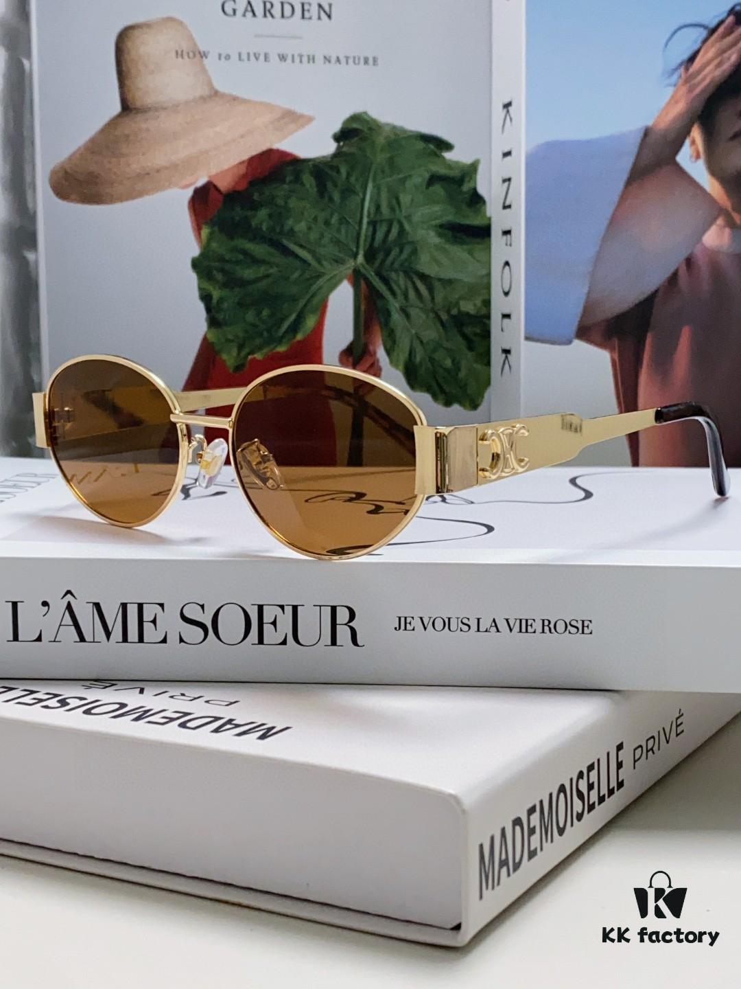 Lisa's Same Celine Retro Round-frame Sunglasses, Known as the 'Egg Superman' Style, Also Referred to as the Arc de Triomphe Edition, Always Popular and Hard to Get