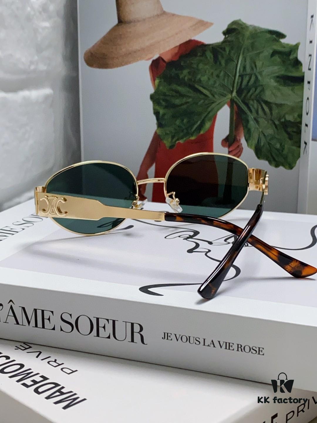 Lisa's Same Celine Retro Round-frame Sunglasses, Known as the 'Egg Superman' Style, Also Referred to as the Triumph Arch Model, Highly Popular and Hard to Get