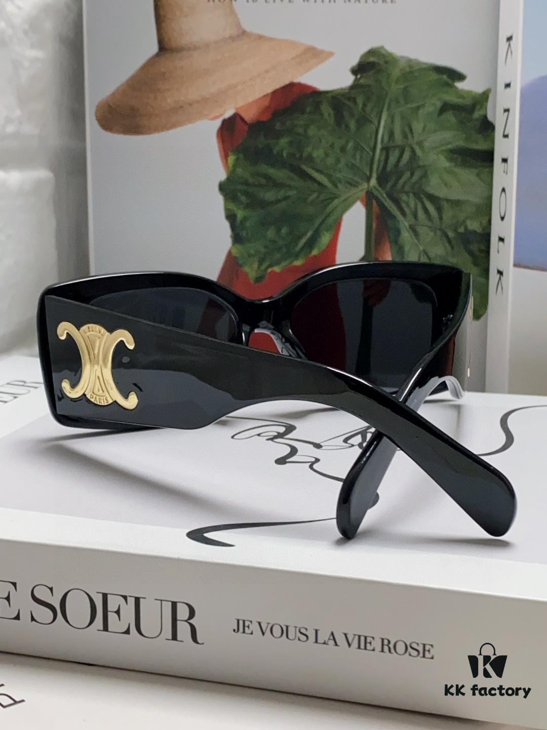 CELINE 2024 New Runway Collection Square Oversized Archetype Sunglasses, Popular Trendy Women's Eyewear Worn by Yang Mi