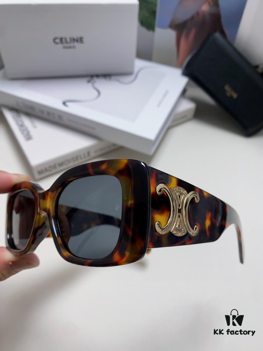 CELINE 2024 New Runway Collection Square Oversized Archetype Sunglasses, Popular Trendy Women's Eyewear Inspired by Yang Mi