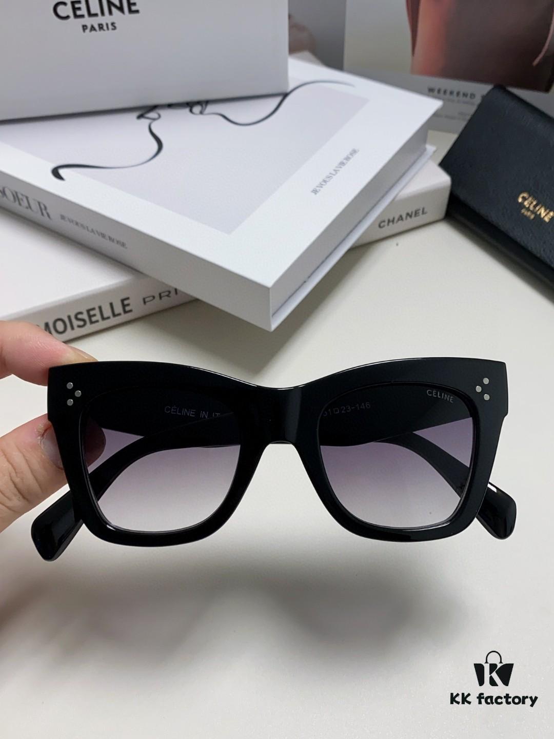 Celine Unisex Oversized Square Sunglasses for Men and Women, Gradient UV Protection Shades, Fashion Streetwear Eyewear