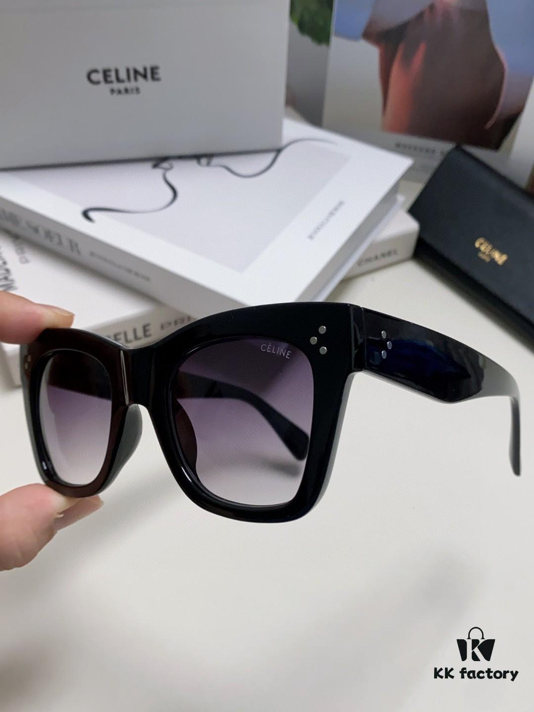 Celine Unisex Oversized Square Sunglasses for Men and Women, Gradient UV Protection Shades, Fashion Streetwear Eyewear